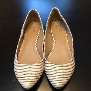 Gently worn Mix No 6 flats - black and white